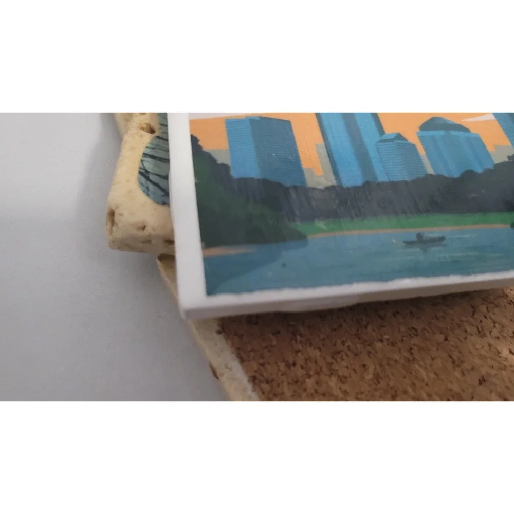 Georgia Landmarks Stone Coasters, Set of 4, Fox, Coca Cola, Flying Biscuit, BigP